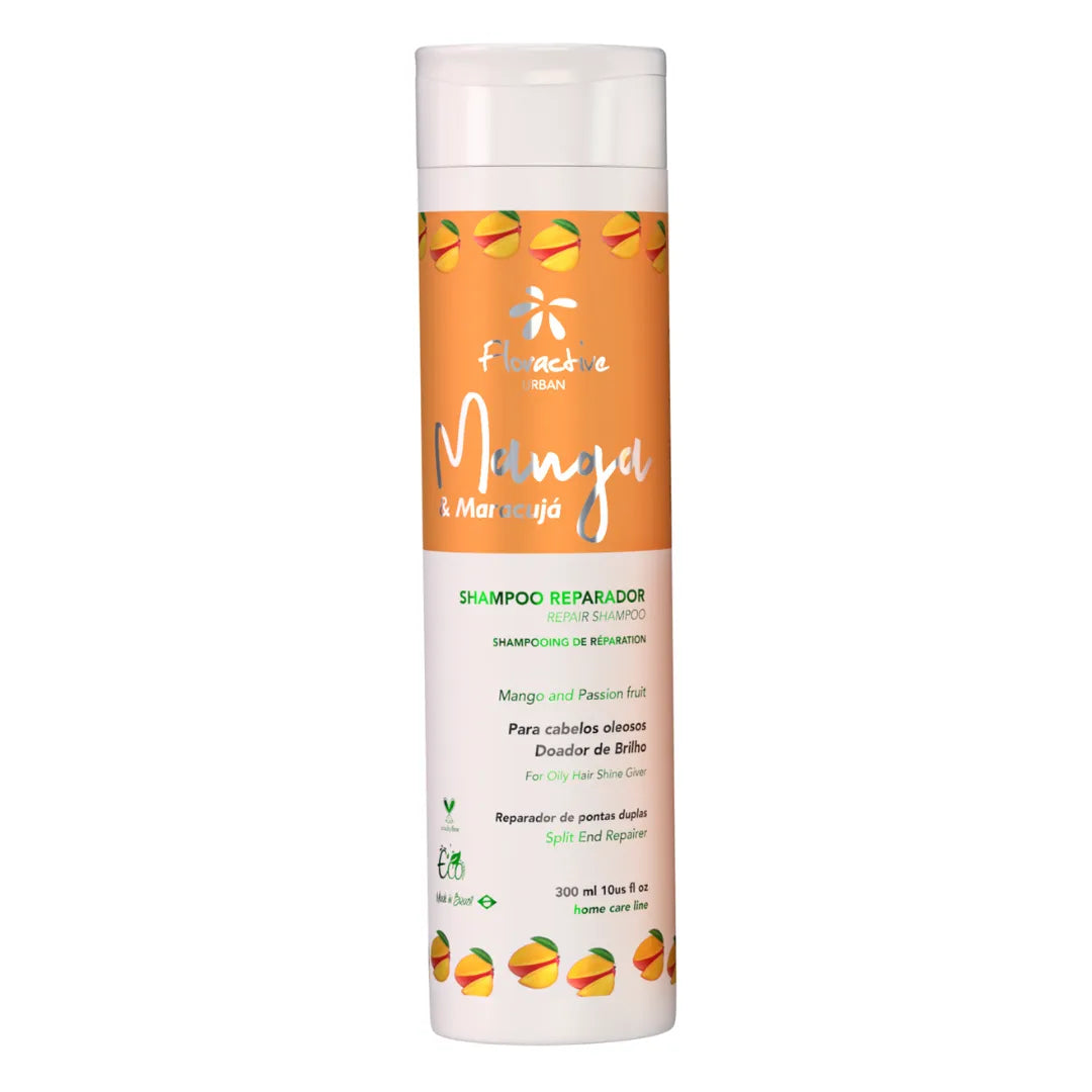 Mango And Passion Fruit Shampoo For Oily Hair And End Repair 300ml - Floractive UK