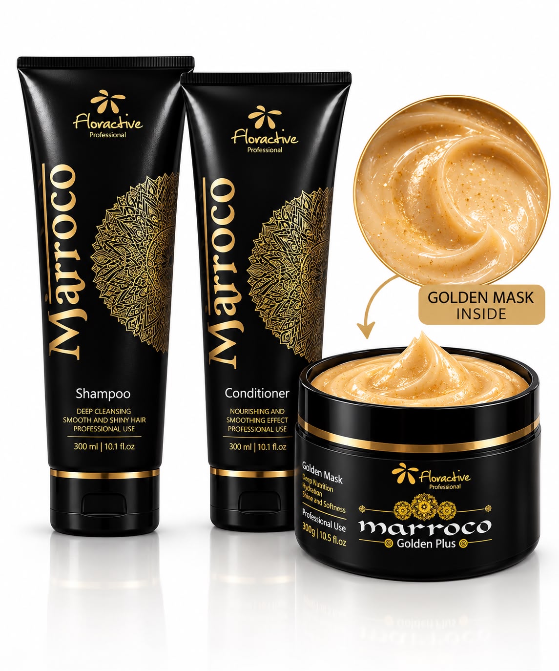 Morocco Golden Complete Hair Kit – Shampoo, Conditioner & Mask 300ml